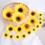 10Pcs Beautiful Silk Sunflower Artificial Flowers Head For Home  Decor DIY Wedding Decoration Wreath Scrapbooking Gift Accessory