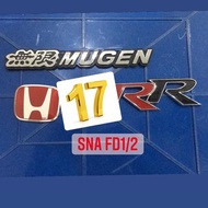 EMBLEM LOGO HONDA STREEING H-LOGO MUGEN-1PC/RR-1PC 1SET(3PC) Honda Civic FD