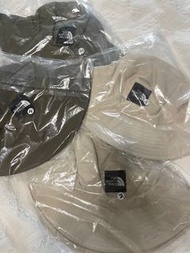 有吊牌Tnf the north face 軍綠50cm防曬漁夫帽兒童後邊有抽繩可縮