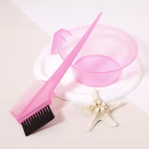 2Pc Hair Dye Color Brush Bowl, Color Bowl Brush Tool Bowl Comb Hair Tint Dying Coloring Applicator，S