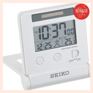 Seiko travel alarm clock, radio wave digital automatic illumination calendar temperature display thin gold SQ772G SEIKO