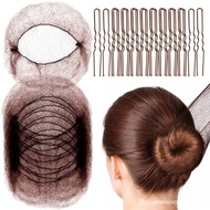 Fandamei Hair Accessories Set: 20PCS Mesh Hair Nets Invisible and 40PCS U Shaped Hair Pins for Women