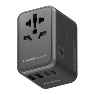 65W GaN 快充通用旅行轉插 5 Port (3C2A) PD 1-World 全球旅行通用萬用 快充充電插座 轉換插頭 旅行充電器 - 黑色 (UA8UKD)