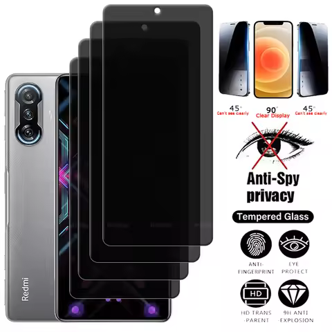 4Pcs For Redmi K40 Gaming Glass Xiaomi Redmi K40 Gaming Tempered Glass 9H HD Privacy Anti-Spy Screen