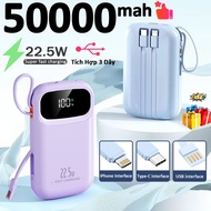 Original Powerbank fast charging PD22.5W Portable 20000mAh 25000mAh 50000mAh Comes with three wires 