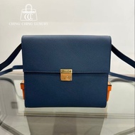 🌈Hermes💙Clic 16💙寶石藍色金扣🌟99.8新閑置🌈Epsom皮🌟愛馬仕🌟