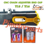 YAMAHA Y15 Y15ZR Y16 Y16ZR ( 100% ORIGINAL MAGIC BOY ) CNC CHAIN ADJUSTER RANTAI END CAP ALLOY - FOR