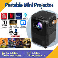 โปรเจคเตอร์ Mini Portable 4K Ultra HD Projector สำหรับโทรศัพท์มือถือ Android Mini Projector Keystone Home Cinema Classroom Office, WiFi Wireless Mirror Screen, Bluetooth, HMDI, Youtube, Netflix, ทีวีมือถือ