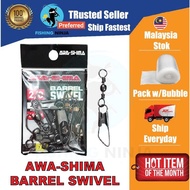 AWA-SHIMA Barrel Swivel With Safety Snap (6620B) Fishing Snap Swivel Fishing Swivel Kekili Kili Keli