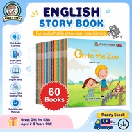 KOGGY (60 Books) Kids Early EnglishLearning Story Books Full Color Coated Paper Bedtime Reading Baby