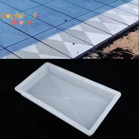 Hot 1Pcs Square Paving Stone Garden Path Art Antique Tile Plastic Mold Courtyard Non-Slip Concrete F
