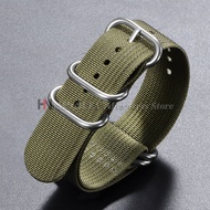 Nylon Watch Band 18mm 20mm 22mm 24mm Straps Premium Army Sport Loop Military Ring Buckle for for Men