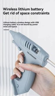 3.7V 2000mAh DIY熱熔膠槍USB充電續航力長達70分鐘適配7mm膠棒防滴膠設計電動矽膠槍 kktckp 2520 3.7V 2000mAh DIY Hot Melt Glue Gun U