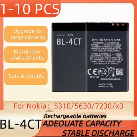 3.7V 860mAh,BL-4CT rechargeable battery suitable for Nokia ISO9001、UN38.3、MSDS、Rohs、CE PSE mobile ph