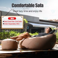 INT2- M/XL sofa bean Stylish Bedroom Furniture Solid Color Single Bean Bag Lazy Sofa Cover (No Filling) 懒人