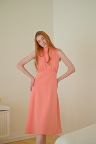 MIST OF RAIN - Marron Dress - Coral Orange