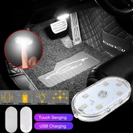 ไฟอ่านหนังสือเพดานหลังคาอัตโนมัติไฟ LED ภายในรถ5V สีสันสดใส Mini USB ไฟกลางคืนไฟที่ชาร์จไฟบนรถยนต์ไฟระบบสัมผัส
