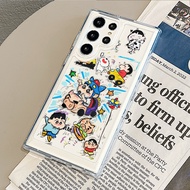For Samsung S26 S25 Ultra S24 Ultra S25FE A56 S24FE S23 Ultra Cute Crayon Shin-chan Hard Clear Case 