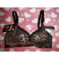 LEATHER LEOPARD BRA 38B / 85B 3 HOOK