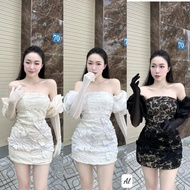 Wedding dress, 3-cup lace dress with soft mesh gloves and ruffles L502 m.a