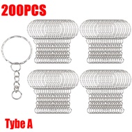 50/100/200 mạ bạc kim loại trống Keychain thép không gỉ đánh bóng Móc Khóa lò xo Vòng DIY Móc chìa k