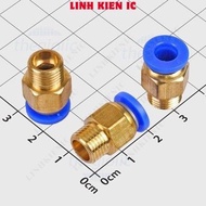 [5 Pieces]- PC6-M10-1 Pneumatic Pipe Connector 6mm External Thread 10mm Step Thread 1mm Linhkien IC