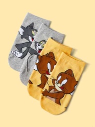 TOM &amp; JERRY X SHEIN 2雙SHEIN X TOM &amp; JERRY 動物圖案襪子