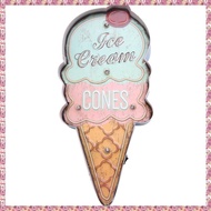 (MZTA) Ice Cream Signs Vintage Cafe Shop Decorative Neon Light Home Decor Metal Plate for Wall Retro