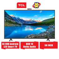 TCL 4K UHD Android Smart TV (50 Inch) LED HDR10 Dynamic Color Enhancement Android TV 50P615