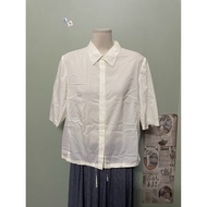 Japanese women's loose cream shirt size m 77