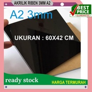 BEST SELLER AKRILIK HITAM TRANSPARAN / AKRILIK HITAM RIBEN 3MM A2