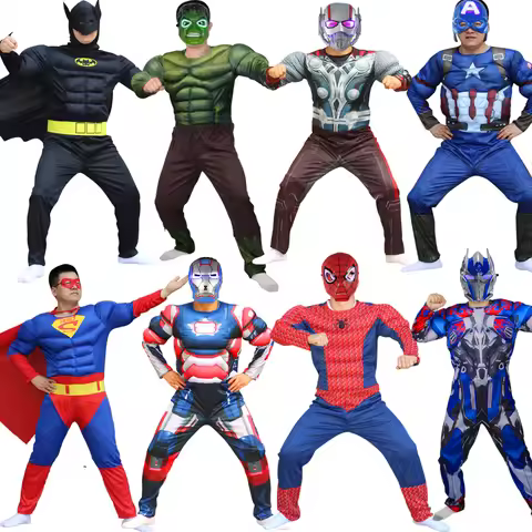 Movie Superhero muscle suit Cosplay Costume Adult Avengers Costume for Men Suitable for Halloween Co
