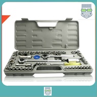 DTOOLS 52pcs Hand Tools Ratchet Socket Set Tool Box Spanner Set DIY Wrench Set