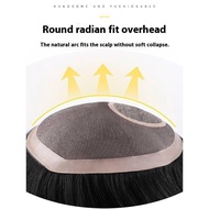 3# Net With NPU 100% Human Hair No knots Natural Looking Straight Wig Remy Human Natural Hair Men To