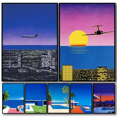 H-hiroshi Nagai Artwork Painting Calligraphy High-Quality Cotton Canvas Poster Wall Art for Living R