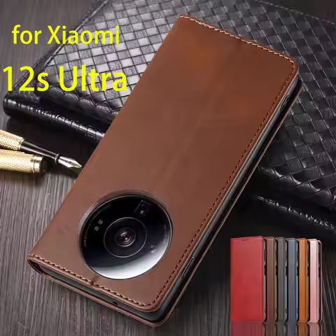 Leather Case for Xiaomi 12s Ultra / Xiaomi Mi 12s Ultra Flip Case Card Holder Holster Magnetic Attra