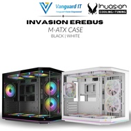 [ INVASION EREBUS M-ATX ] PC CASE WITH 6 ARGB FLASHLUX FAN (WHITE & BLACK)