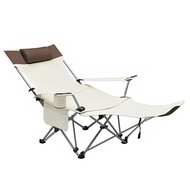 Leisure Chair Camping Reclining Chair Storage Portable Foldable Chair Footrest Office Lunch Break Si
