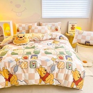 🧺迪士尼聯名 Winnie the Pooh 系列2023新款四季全棉印染圖案高級床單被套 四件套裝