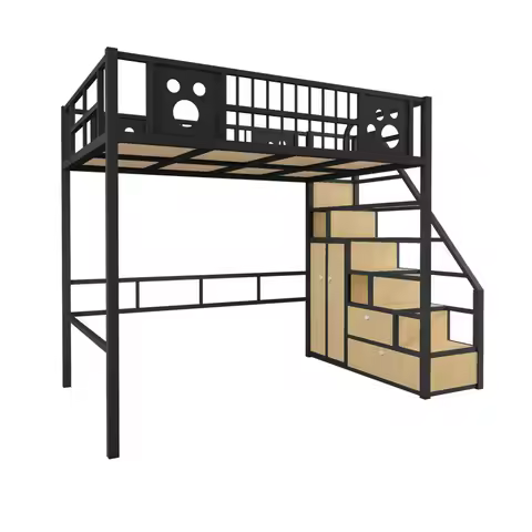 Elevated bed with double layered space under the bed, high and simple LOFT upper bed with multifunct