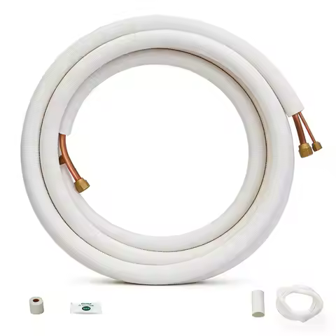 16FT Mini Split Line Set, 1/4" & 1/2" O.D Copper Tubing, Triple-Layer Insulation & Full Accessories,