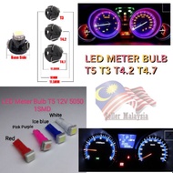 LED Meter Bulb T3 T5 T4.2 T4.7  B8.5D 1SMD 5050 air-cond bulb interior bulb Wedge Instrument Dashboa