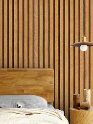 1卷極簡風格木紋條紋紋壁紙,防水可拆卸自粘,適用於客廳、廚房、臥室、家居和宿舍家具裝飾
