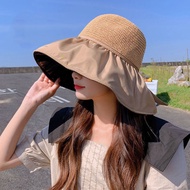 bucket hat for woman hat for woman Hat Women Summer Vinyl Bow uv Sun Hat Big Brim Cover Face Sun Hat