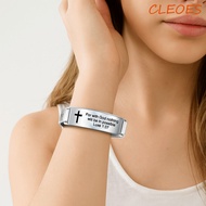 CLEOES Inspirational Quotes Braclets, Bible Verse Stainless Steel/PVC Family Friendship Bracelet, Si
