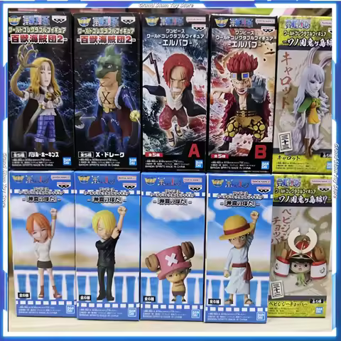 New One Piece Anime Wcf Luffy Jinbe Lucci Stussy Kuma Egghead Wano Ghosts Land Action Figures Model 
