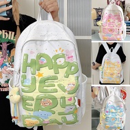 Printing Backpack Nylon Water Repellent Cute Letters Printing Colleague High School Bag Casual Backp