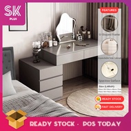 SKPLUS 130cm/170cm Modern Minimalist Dressing Table With Side Cabinet Without Mirror Bedside Makeup