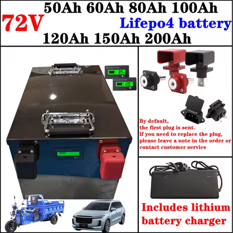 72V 100AH 200AH 50Ah 60AH 80AH 120AH 150Ah LifePo4 Lithium Battery, Golf Cart, Electric Vehicle