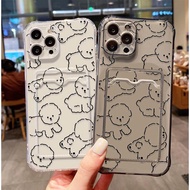 SoftCase ATM ID Card Pattern Line Dog For Vivo Y28 V40 V30 Lite Y300 Y28s T3 Lite iQOO Z9 Lite Y37 Y